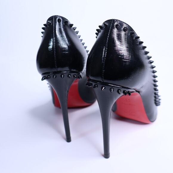 CHRISTIAN LOUBOUTIN Anjalina Givree Brushed Leather Pumps Black Women's 35.5 - Picture 4 of 10